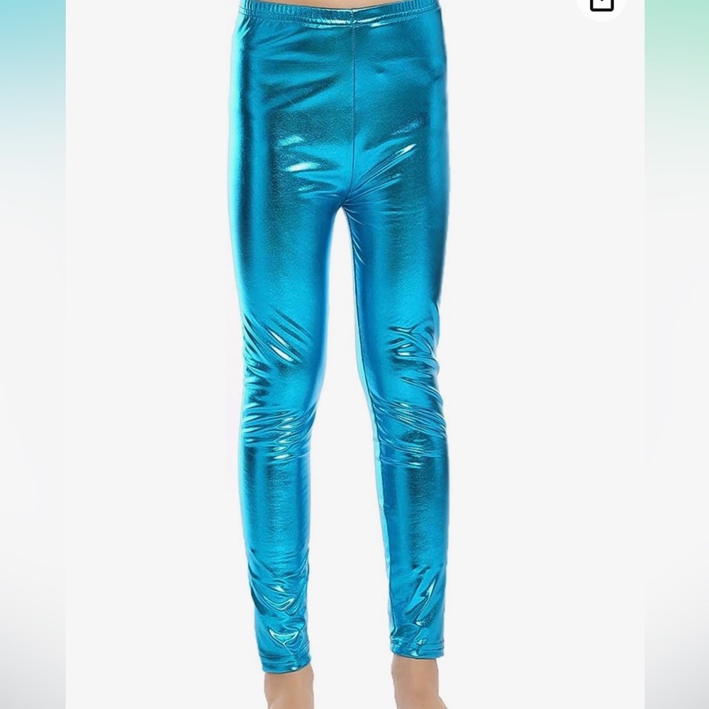 Little girls metallic leggings size 7.